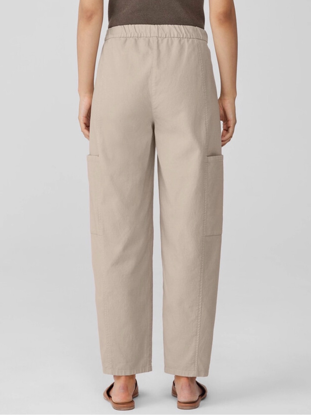 Eileen Fisher Cotton Hemp Stretch Lantern Pant Minimalist Lagenlook Travel - Picture 9 of 9